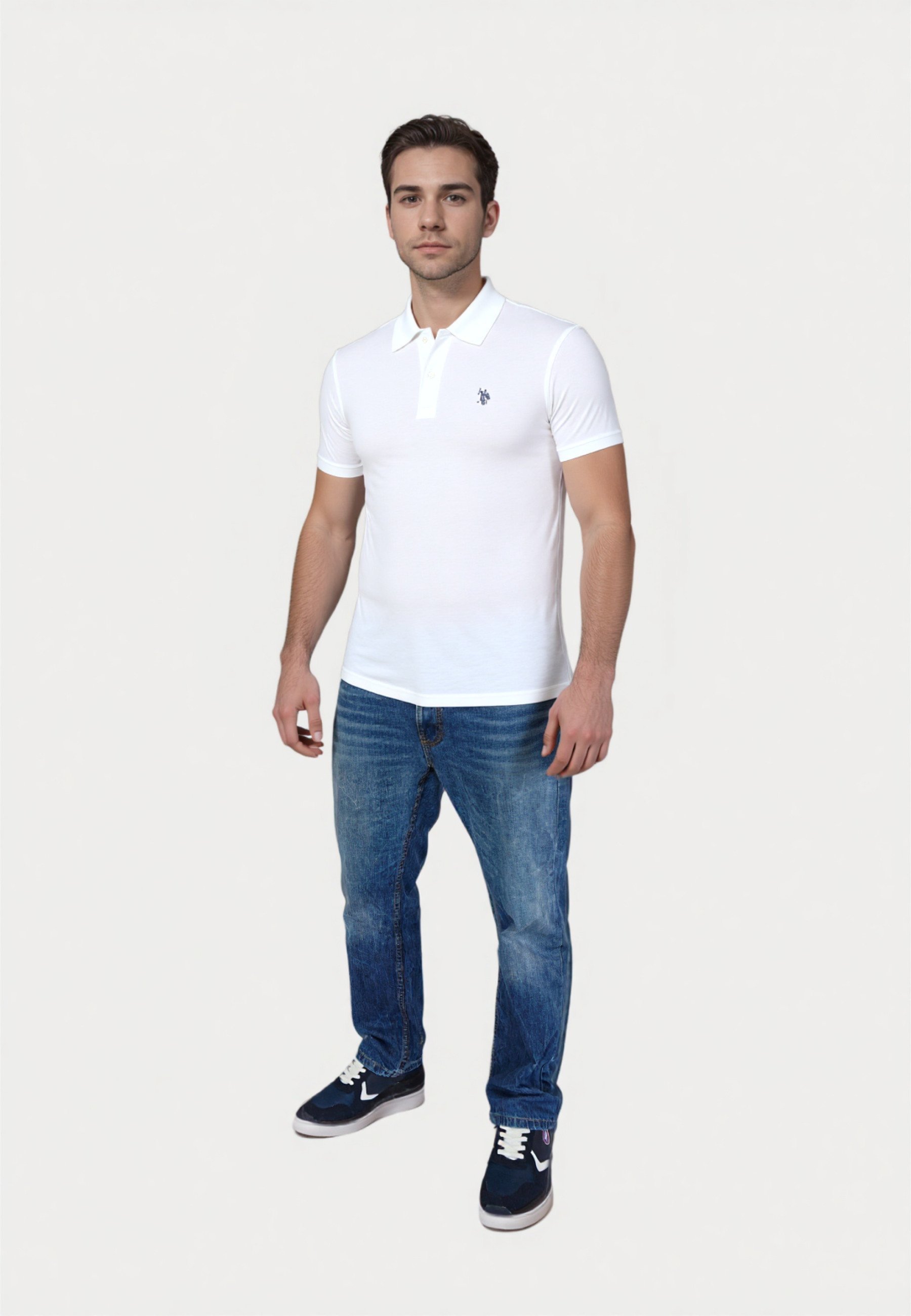 Amerikaanse Polo Assn. BASIC KURZARM - Poloshirt - weiss