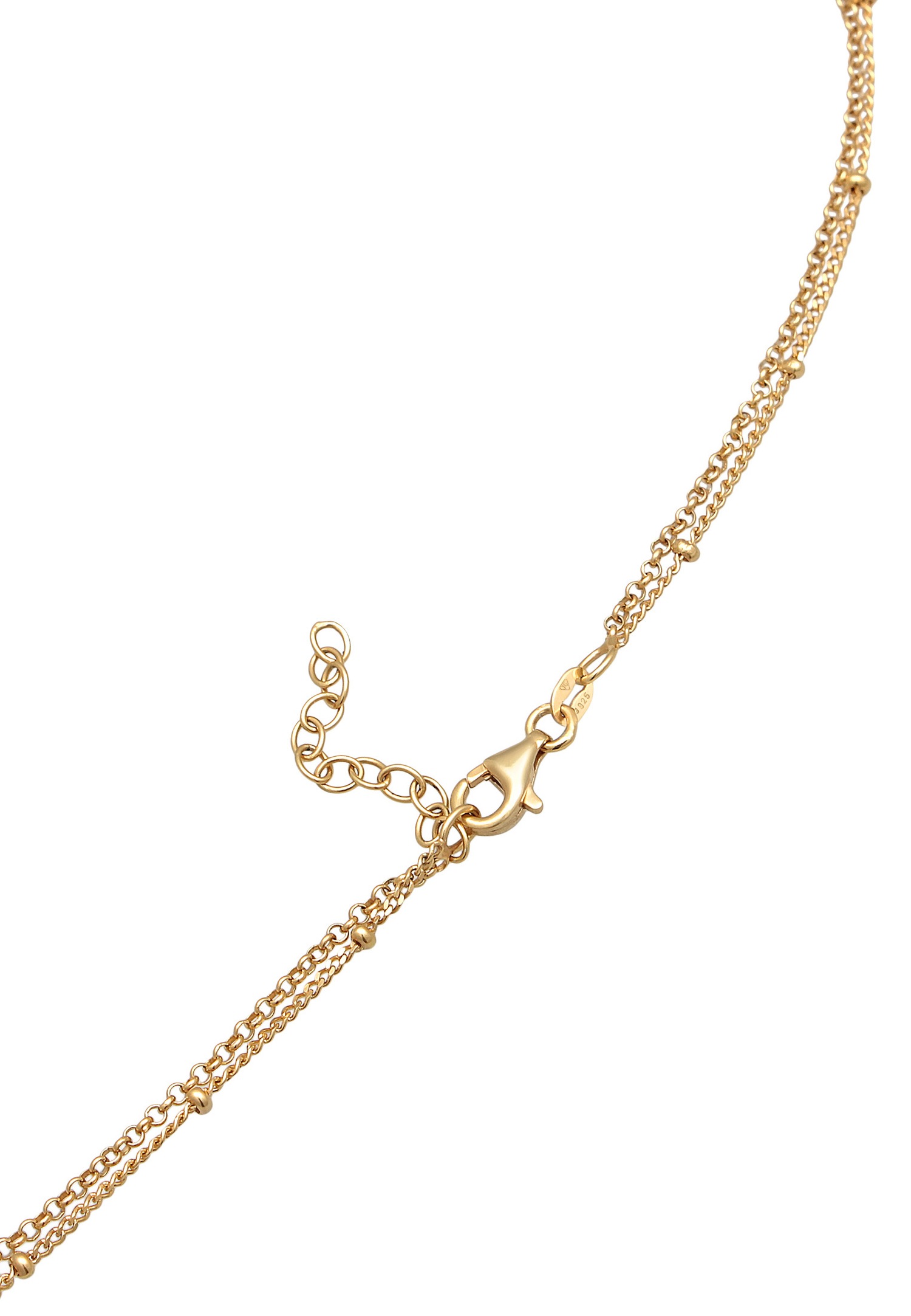 Elli Femmes Choker Couches Plaquettes avec Perles de culture d'eau douce en Argent Sterling 925 Plaqué Or