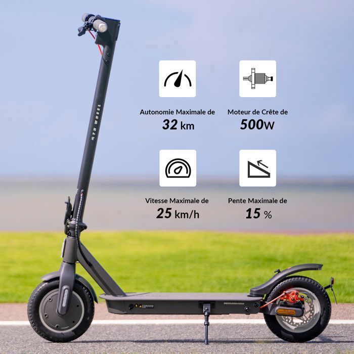 Patinete elétrico dobrável 5TH WHEEL V30PRO - Sinais de mudança de direção em LED - Rodas de 10