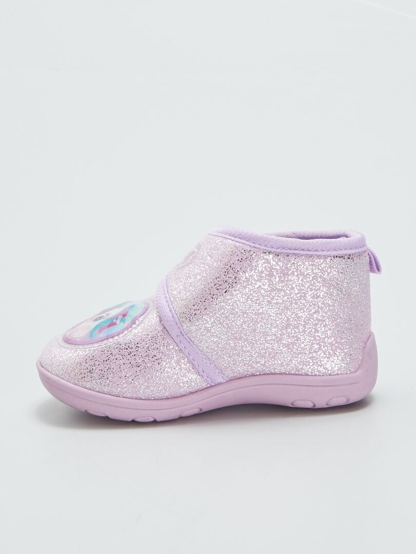 Hoge slippers met klittenbandsluiting - ROZE