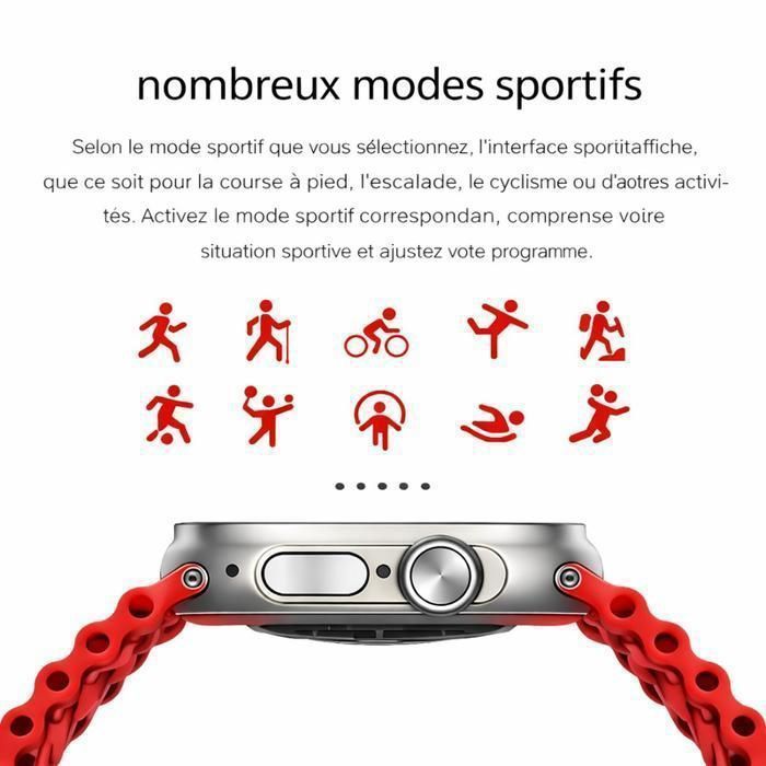 Montre Connectée Homme Femme Bluetooth Appels Multifonction Sport Cardiofrequencemètre IP67 Étanche Smartwatch pour Android iphone