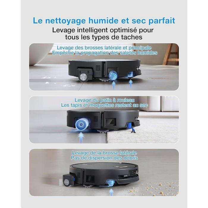 Robot aspirapolvere ECOVACS DEEBOT T80S Omni, 24.800 Pa, OZMO Roller 2.0, ZeroTangle 3.0, Triple Lift