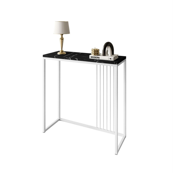Konsola PRIME 80 cm biały / grigia pietra czarne