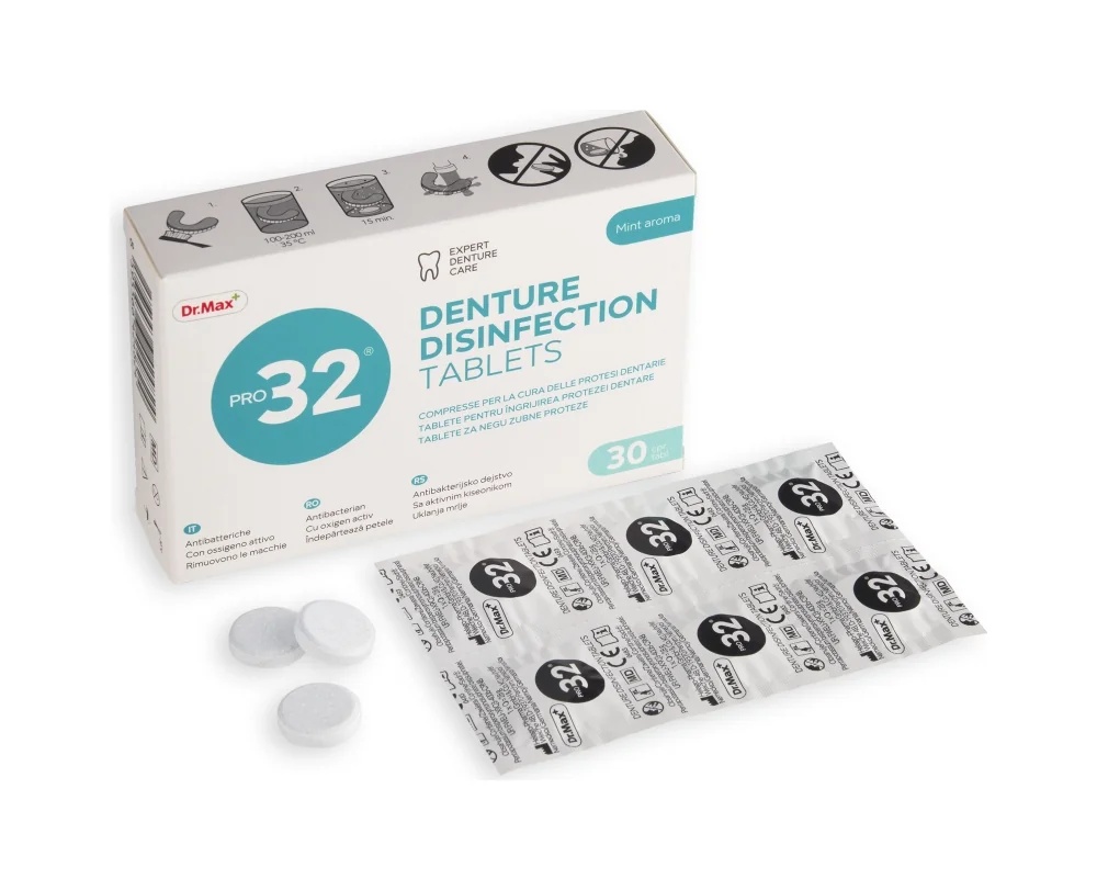 DR. MAX Dr. Max Pro32 Desinfecção de Próteses Dentárias 30 Comprimidos para Higiene Oral