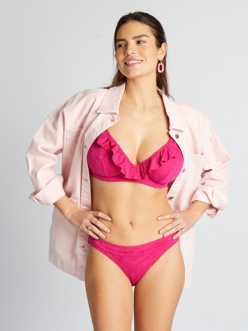 Bikinibroekje met opengewerkte details - ROOD