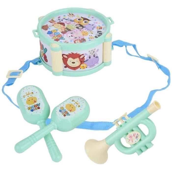 Kinder-Musikinstrumentenset – ZGEER – 6-teilig – Grün – Für drinnen – Gemischt