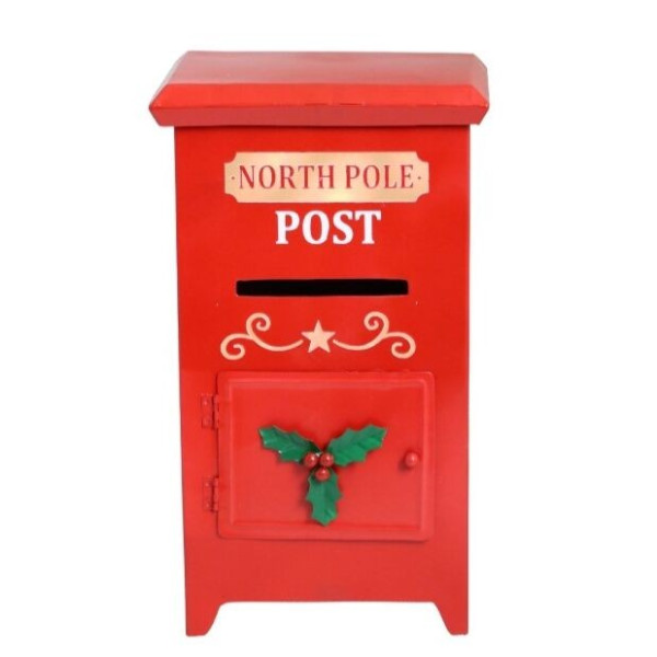 Skrzynka na listy metalowa świąteczna North Pole 30 cm