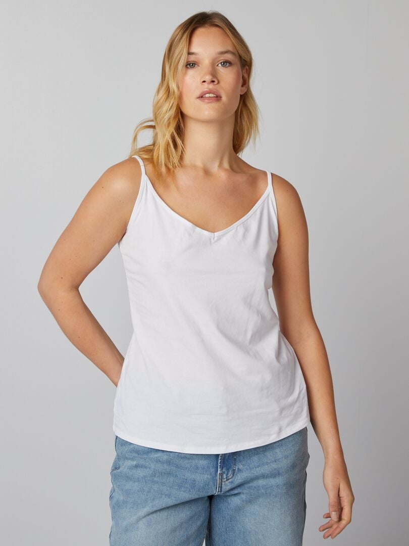 Camisole met dunne bandjes - wit