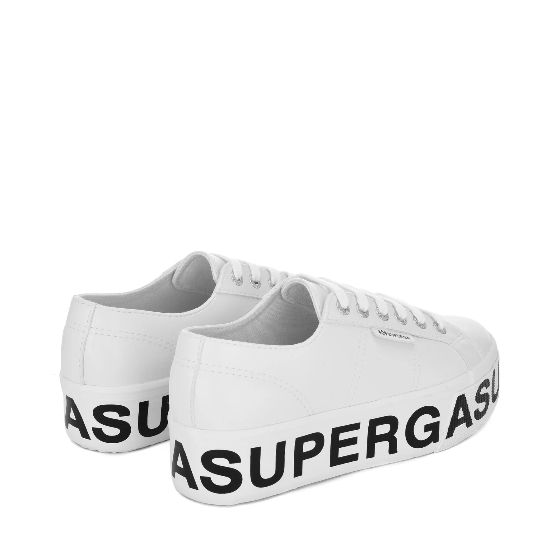 2790 VEGAN MATERIAL PLATFORM LETTERING-OPTICAL WHITE-BLACK