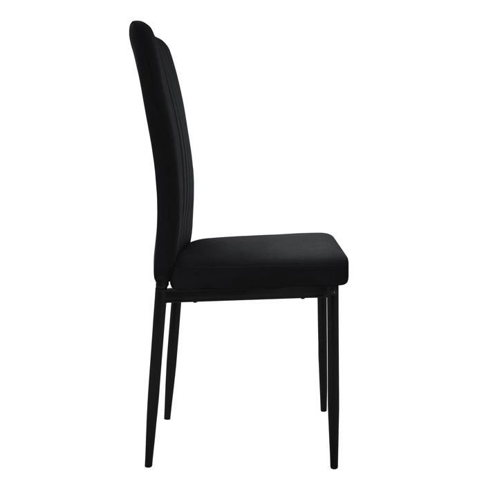 ML-Design 4 Chaises de Salle à Manger Noir en Velours Fauteuil Dossier Ergonomique Assise Rembourrée Chaise de Table Salon Cuisine