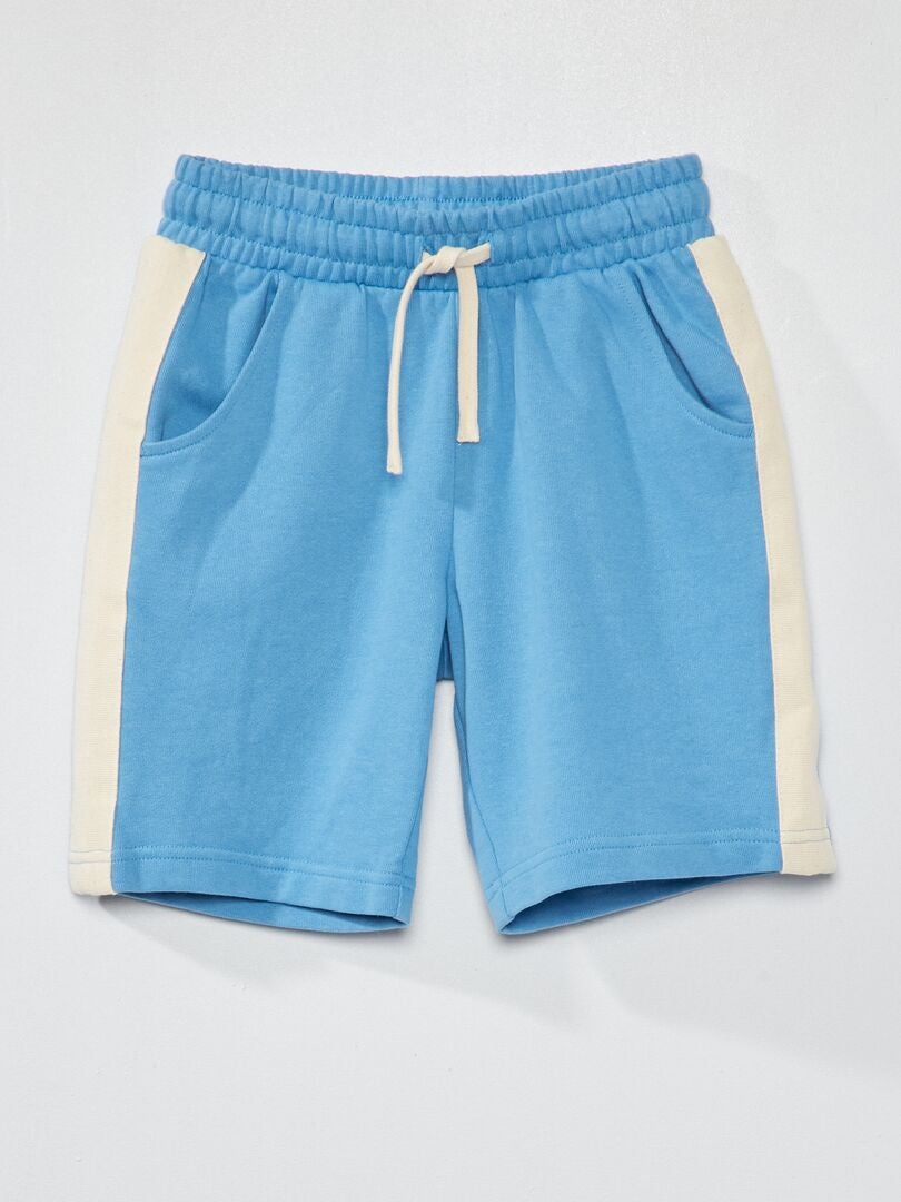 Pantalones cortos deportivos con rayas laterales - AZUL