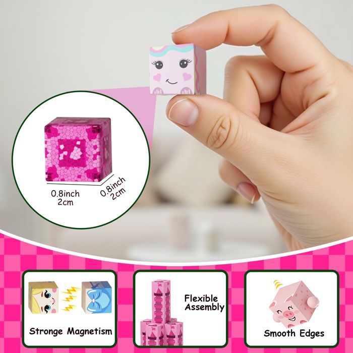 Magnetische bouwblokken, 100-delige set magnetische kubusblokken voor kinderen, Montessori sensorisch stapelspeelgoed