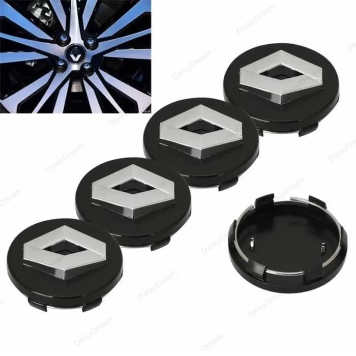 Set di 4 coprimozzi per auto, per Renault, con stemma e coprimozzo da 60 mm.