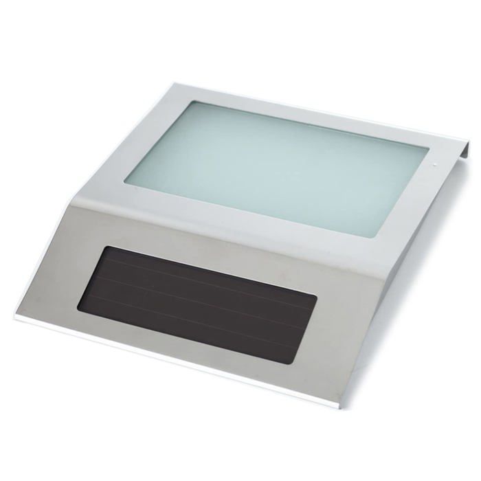 Lámpara solar LED - Maclean - MCE172 - Acero inoxidable - 18x3x20 cm - Jardín exterior