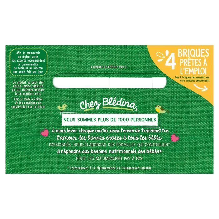Blédina Blédidej, Céréales bébé Lactées dès 6 Mois, 250ml (4 briques)