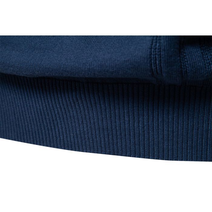 Jersey de hombre de algodón elástico con cuello redondo y corte ajustado - Azul
