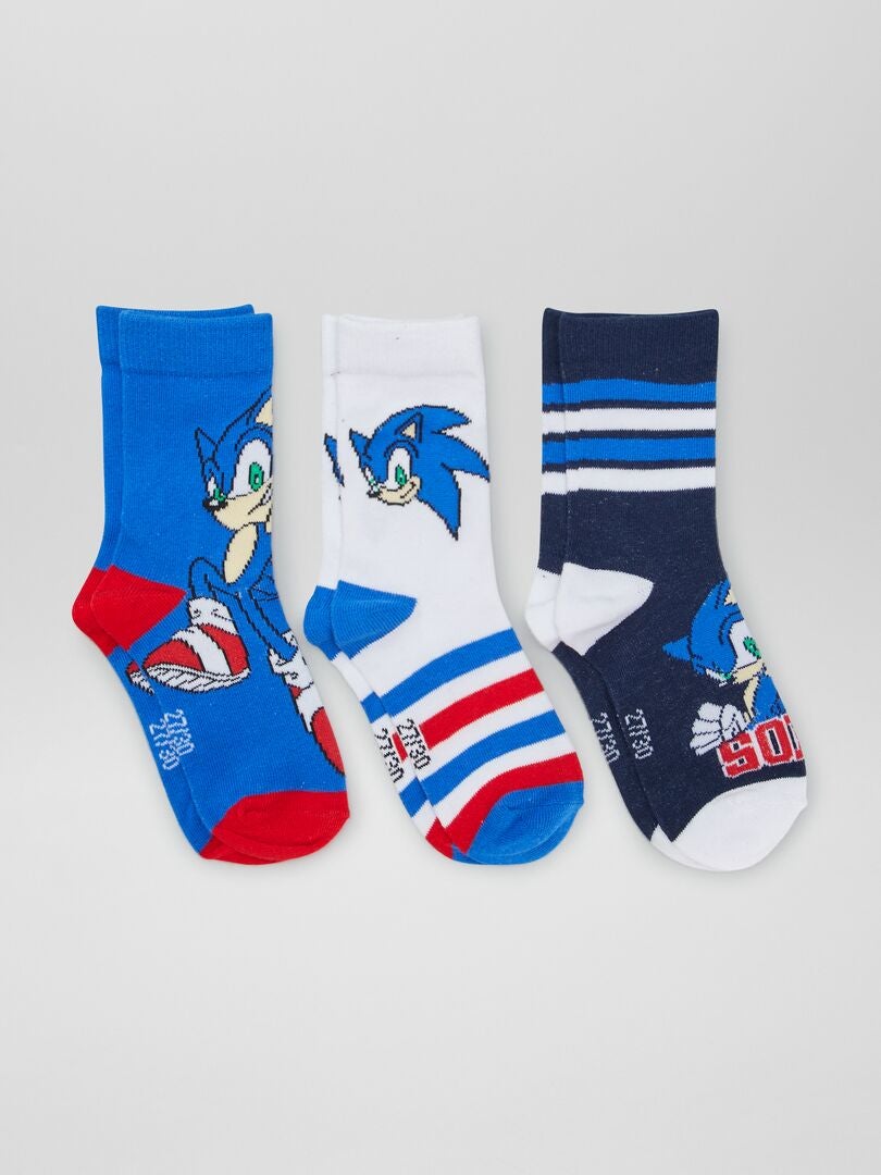 Juego de calcetines Sonic - 3 pares - AZUL