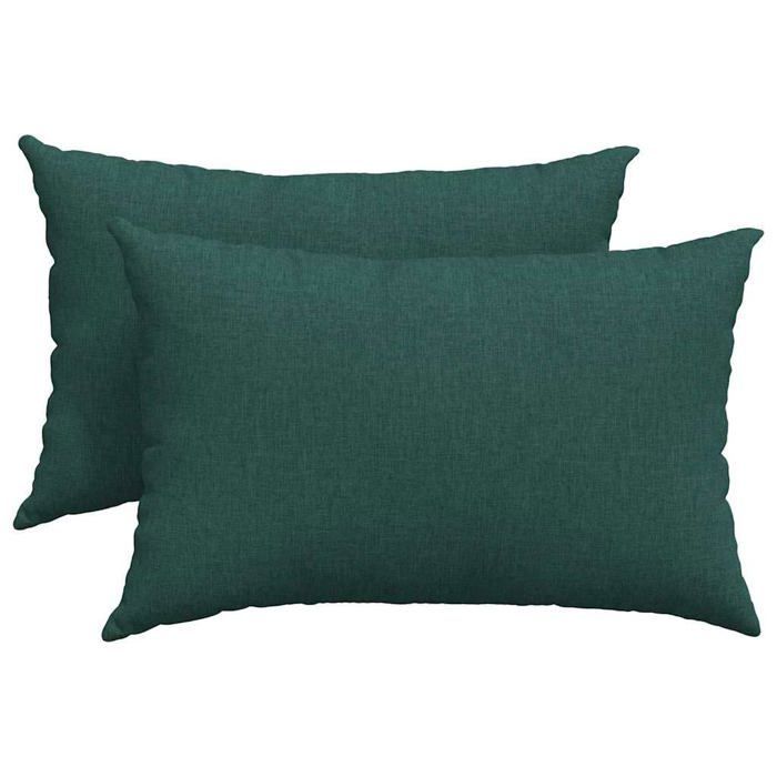 Sofakissen - vidaXL - Dunkelgrün - 60x40 cm - Abnehmbare Bezüge - Polyesterfüllung - Für den Innenbereich geeignet
