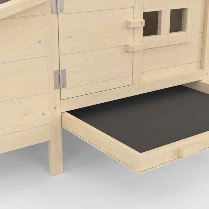 IDMARKET Poulailler sur pilotis XXL avec pondoir en bois