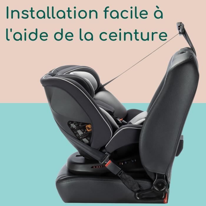 Seggiolino auto SAFETY 1ST Cosmo I-Safe I-Size, da 0 a 12 anni, 40 - 150 cm, con cintura di sicurezza, facile installazione, rotazione a 360°, nero.