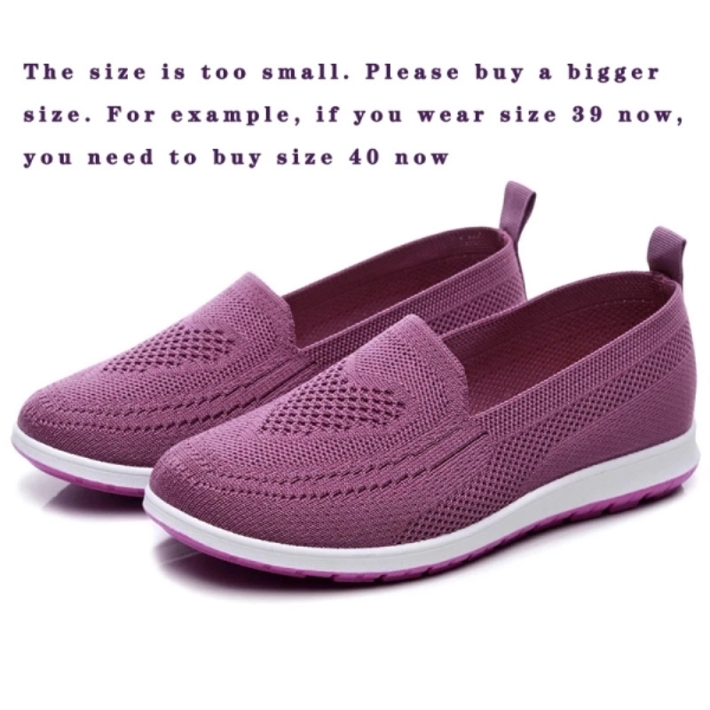 Zapatos casuales de primavera y otoño para mujeres mayores, zapatos de tela antideslizantes con suela suave, zapatos cómodos de moda, zapatos individuales tejidos casuales