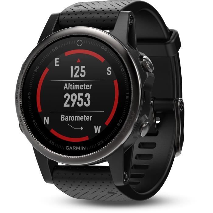 GARMIN Fenix 5S Sapphire Black GPS Watch with Heart Rate Monitor and Multisport Functionality - Black