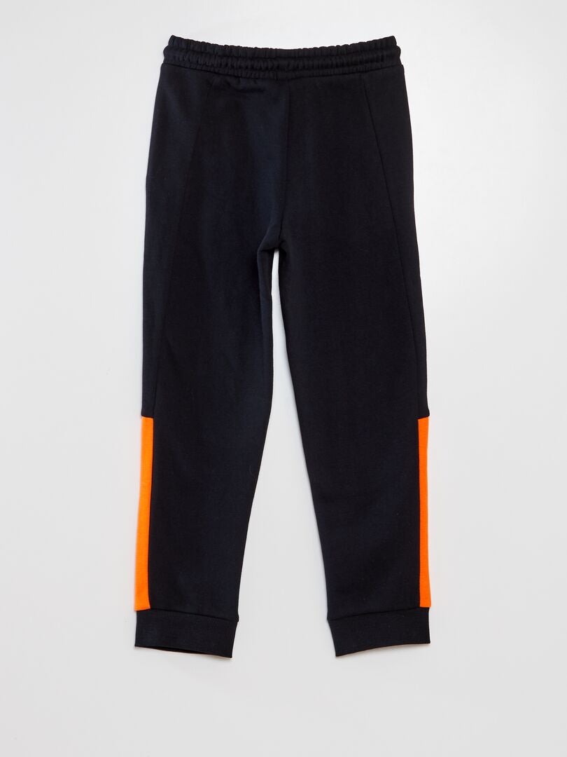 Calça de moletom reta com blocos de cores - preta
