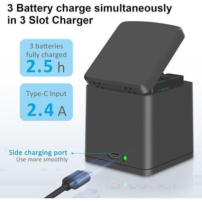 Accu - HERO13 - Enduro - 2100mAh - Lithium-ion - 3-kanaals lader