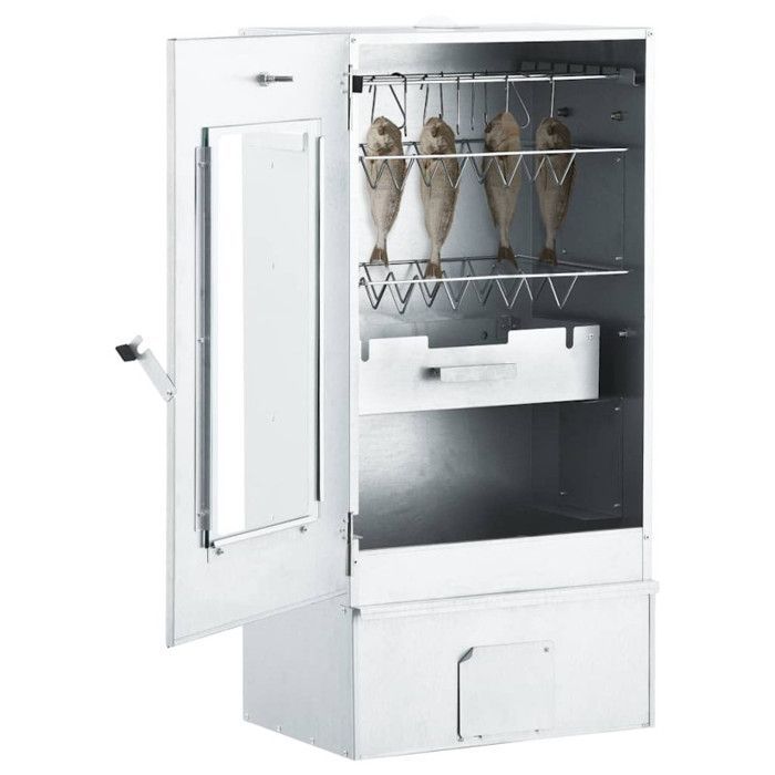 Horno ahumador vidaXL BBQ con 1 kg de virutas de madera, 44,5 x 29 x 83 cm.