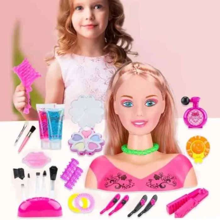 Styling and Makeup Head - 45 Pieces Styling Head with Hair Accessories - Pretend Play Gift for Girls