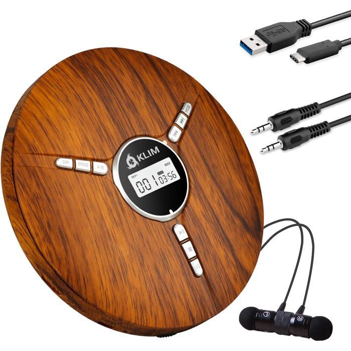 Discman Lecteur CD Portable avec Batterie Intégrée - Nouveauté - Écouteurs Fusion - Baladeur Lecteur CD pour Voiture