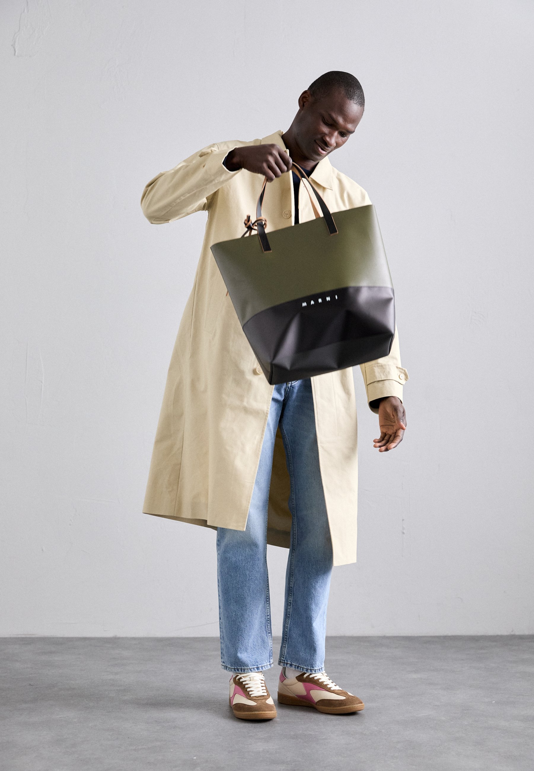 Marni TRIBECA TOTE UNISEX - Borsa tote - verde salvia scuro/nero