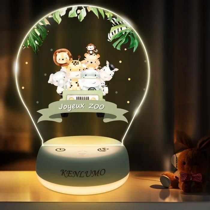 KENLUMO Animal Veilleuse bébé Cadeau Noël enfant Lumière blanche et chaude trois couleur Ajuster la luminosité orner Lampe de