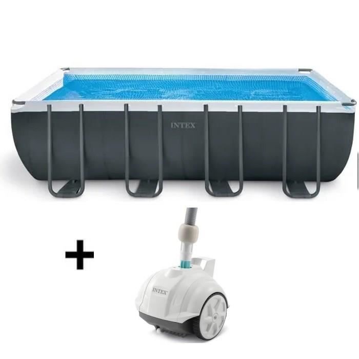 Kit de piscina desmontable tubular Intex Ultra XTR - 549 x 274 x 132 cm - Rectangular (Filtro de arena) + Limpiador de piscinas robótico Intex