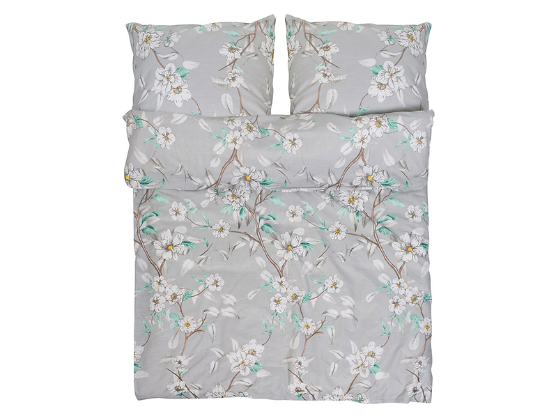 Komplet pościeli Cottonlove Kwiaty bawełna 160x200 cm   2x70x80 cm