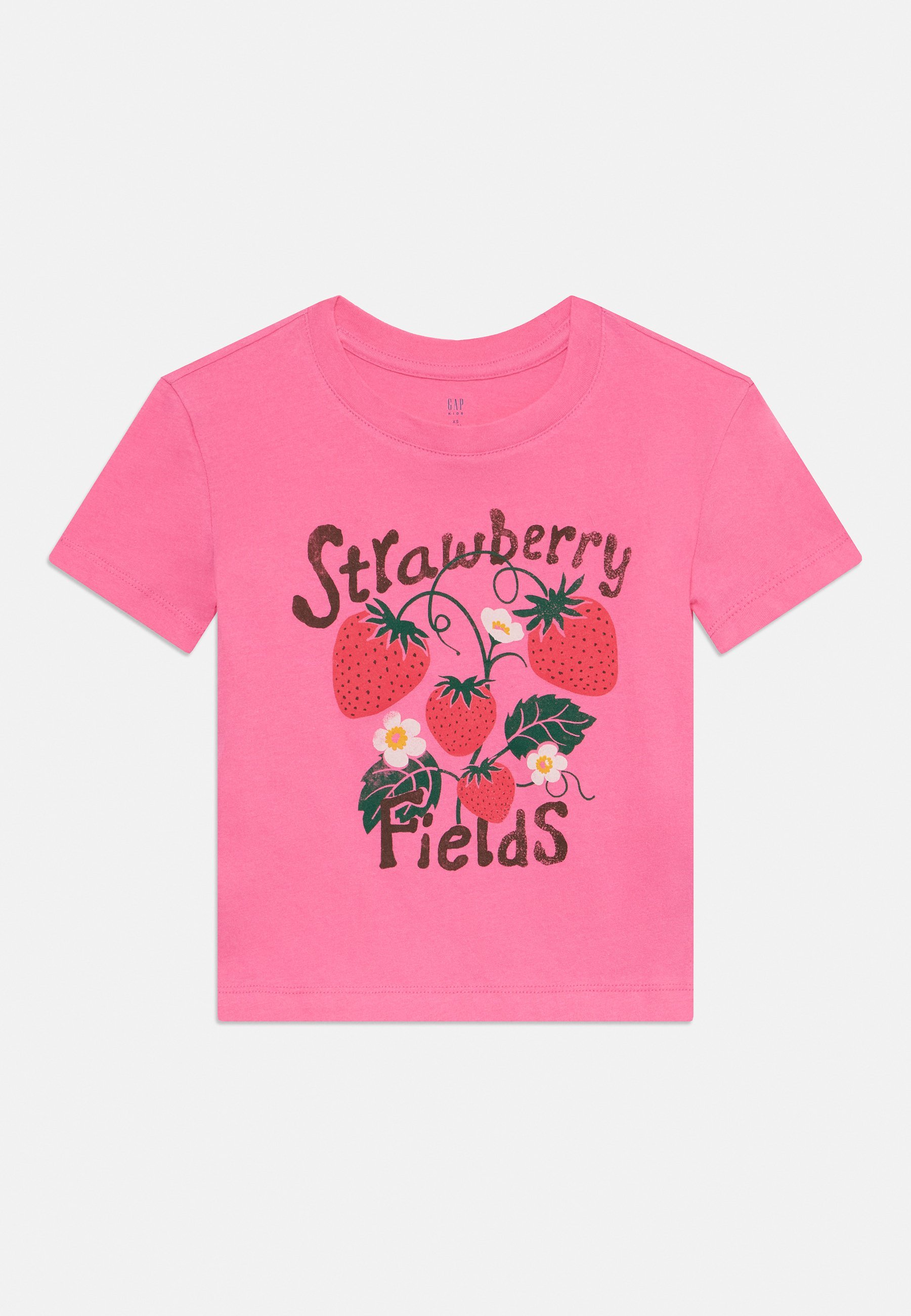 GAP KIDS T-SHIRT MET GRAFISCH OPDRUK - T-shirt met print - neonroze roos