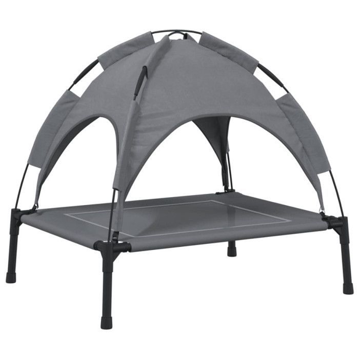 Cama para perros vidaXL con dosel, tela Oxford antracita y acero, sofá para perros, sofás para perros, silla para perros 172596
