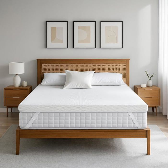 Surmatelas 140x190 cm Mémoire de Forme ,Épaisseur 8 cm ,Soulage le Dos & Améliore le Confort, Housse Lavable Antidérapante OEKO-TEX®