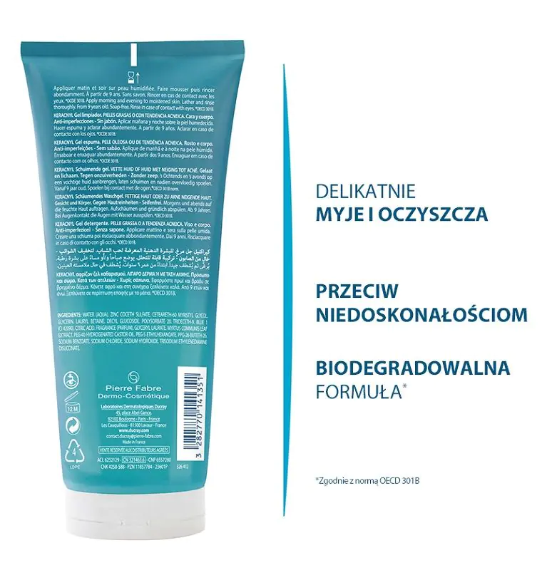 Ducray Żel oczyszczający do twarzy i ciała