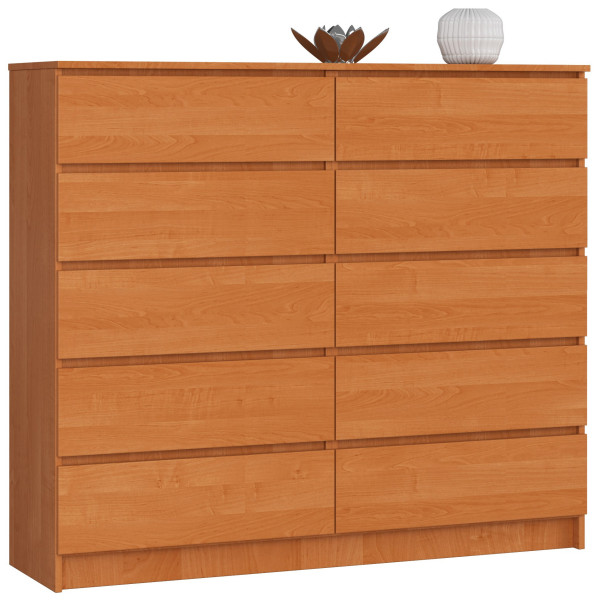 Komoda AKORD K140 Olcha 138 cm 10 szuflad mat 138x40x121 cm