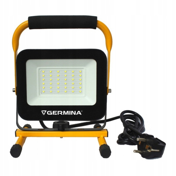 Naświetlacz LED Germina 30W na niskim statywie lampa robocza IP65 1szt.