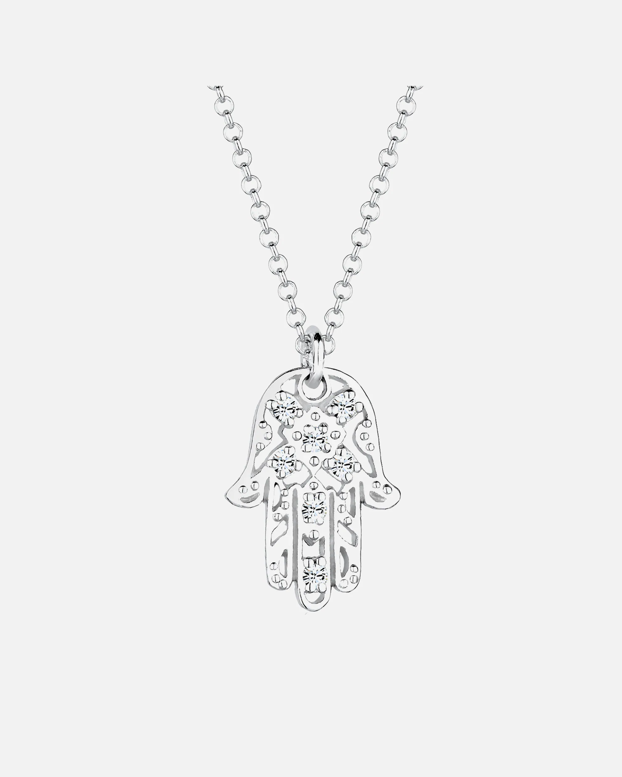 Elli Femmes Pendentif Main Hamsa avec Cristaux en Argent Sterling 925