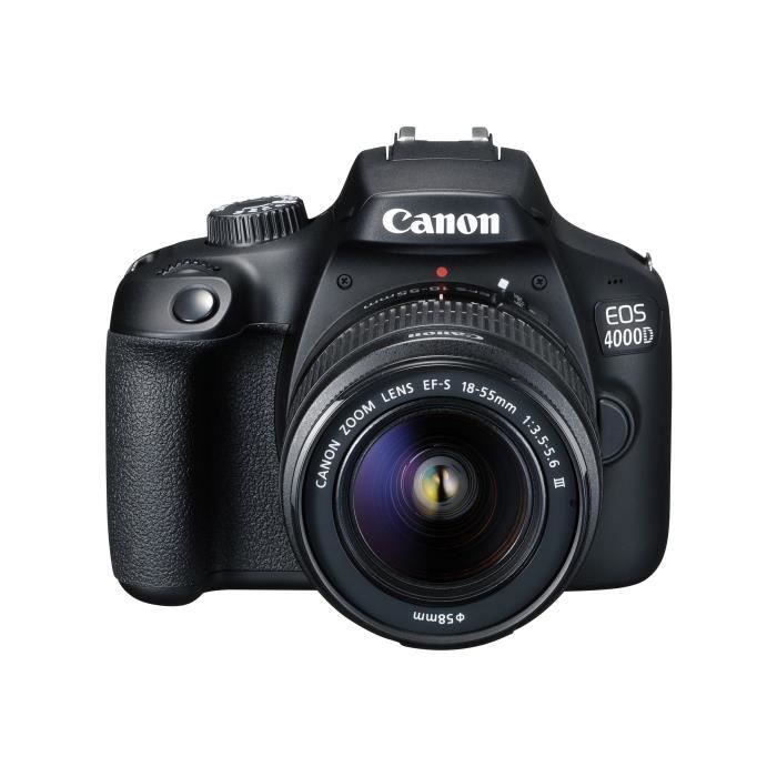 Canon EOS 4000D digitalt spejlreflekskamera 18,0 MP APS-C 1080p - 30 fps 3x optisk zoom EF-S 18-55mm DC III objektiv…
