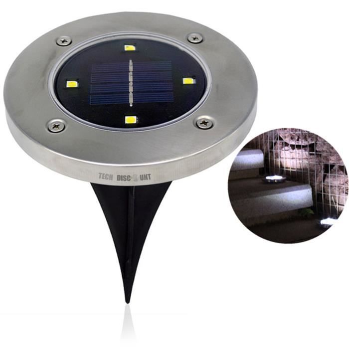 Proiettore solare per esterni TD® con sensore di movimento, potente LED bianco caldo, grande capacità, da incasso, per giardino e parco.