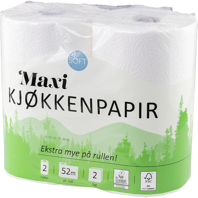 Mjuk torkrulle 2-pack Maxi