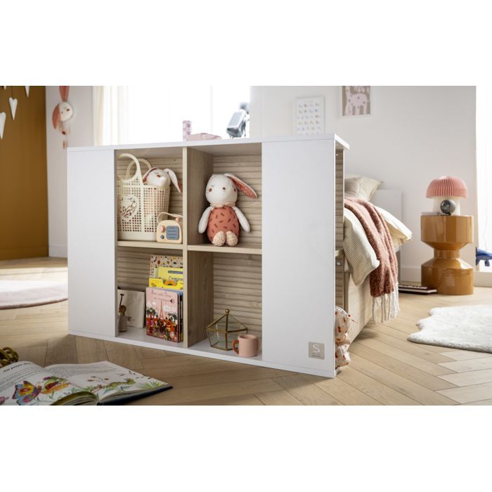 Habitación infantil, cuna convertible de 120x60 cm y cambiador de 3 cajones - PALOMA