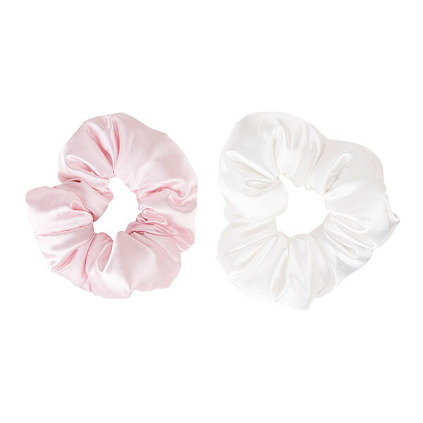 Brushworks Store Cloud Scrunchies – Rosa og Hvit (2-pakning)