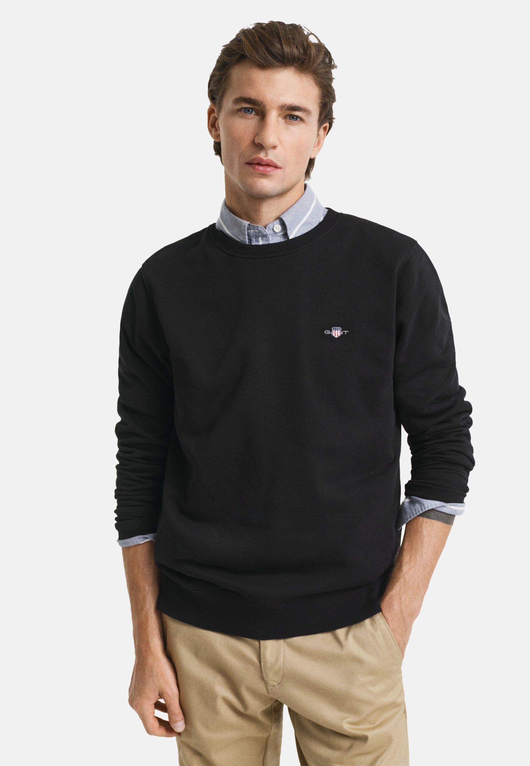 Moletom GANT SHIELD com gola C - Preto