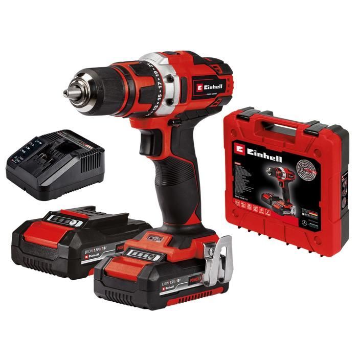 Einhell TE-CD 18/40-1 Li Cordless Drill Driver (2 x 1.5 Ah) PXC (18V) Supplied with 2 x 1.5 Ah Batteries and a Charger