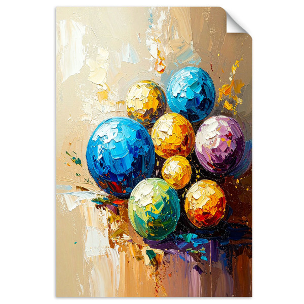 Naklejka na ścianę Feeby Kolorowe Kule Plamy efekt farby olejnej 20x30